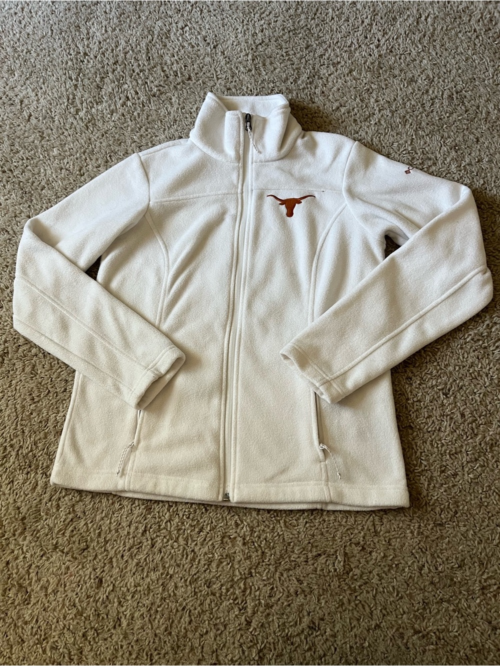 Columbia Texas Longhorns Women’s White Zip Up Fleece Jacket